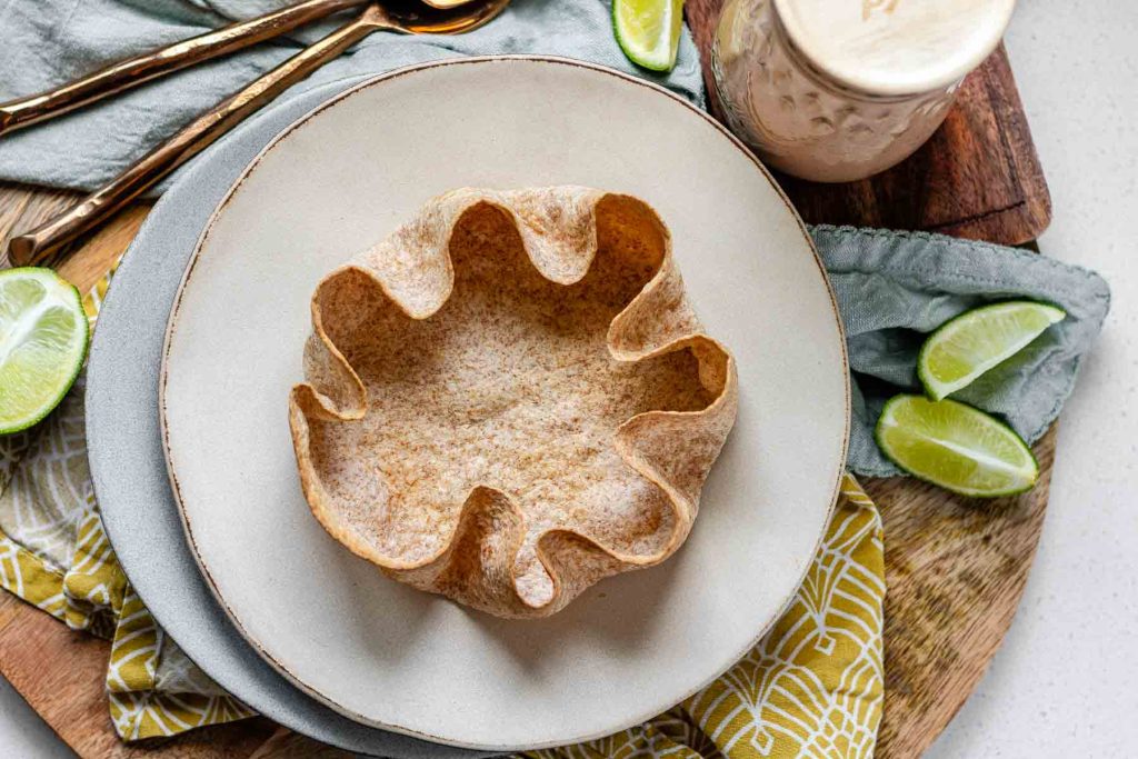 A tortilla bowl.